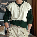 INCERUN Mens Color Block Long-Sleeve Pullover Hoodie Casual Comfortable Crew Neck Top for Male S-5XL