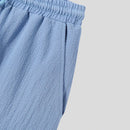 INCERUN Men Sets Summer Solid Color Casual Mens Two-piece Suits Lightweight Short Sleeved Shirt & Pant with Pockets