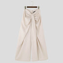 INCERUN Mens Deconstructed Twist Design Solid Color Pants Fashion Wide Leg Back Zipper Trousers Party Streatwear Large Size S-5XL