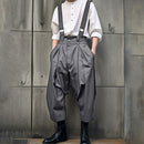 INCERUN Men Solid Color Casual Overalls with Pockets, Loose Fit Workwear Jumpsuit With Adjustable Straps