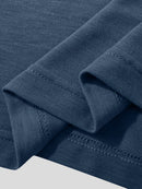 INCERUN Mens Casual Stand Collar Top Solid Color Short Sleeve T-Shirt