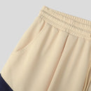 INCERUN Mens Contrast Color Workwear Pocket Pant Fashion Loose Fit Elastic Waist Drawstring Trousers S-5XL