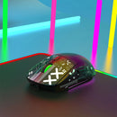 HXSJ T90 2.4G Triple Mode Wireless Mouse 800-3600DPI Adjustable RGB Backlight 750mAh Type-C Rechargeable Gamer Mouse