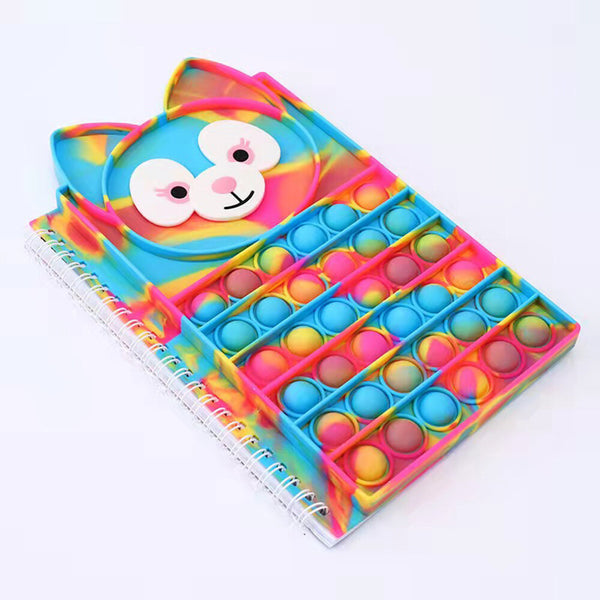 A5 40 Push Up Notebook Silicone Stress Relief Bubble Diary Book for Students Adults Office School