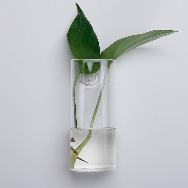 Wall-mounted Long Tube Shaped Glass Flower Vase Home Garden Wedding Party Decoration