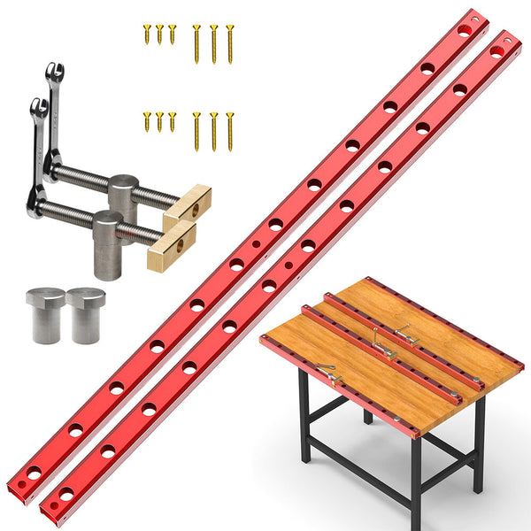 Woodworking Bench Dog Hole Aluminum Track Splicing Board Quick Hold Down Clamp Workbench Table