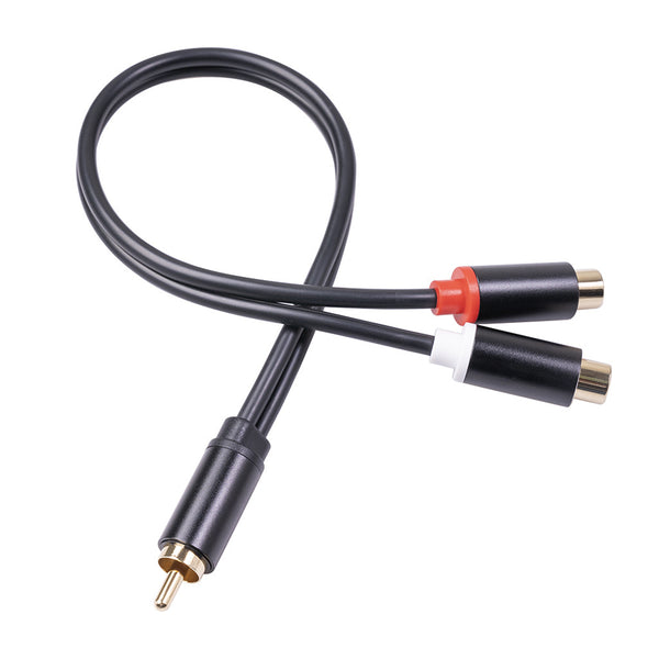 0.3m RCA Male to 2RCA Female Audio Cable Speaker Power Amplifier Cable Connector Cable