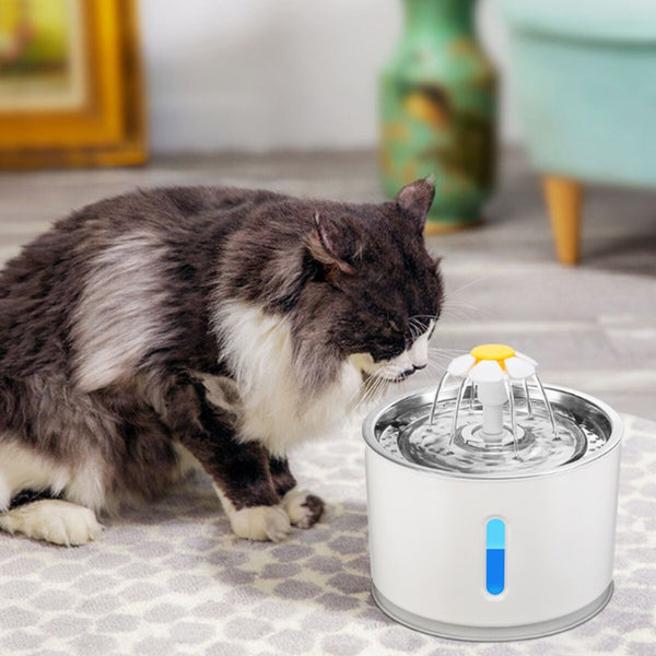 Automatic Cat Drinking Fountain 1.5W 100~240V with LED Mute Water Dispenser EU/US Plug Pet Supplies