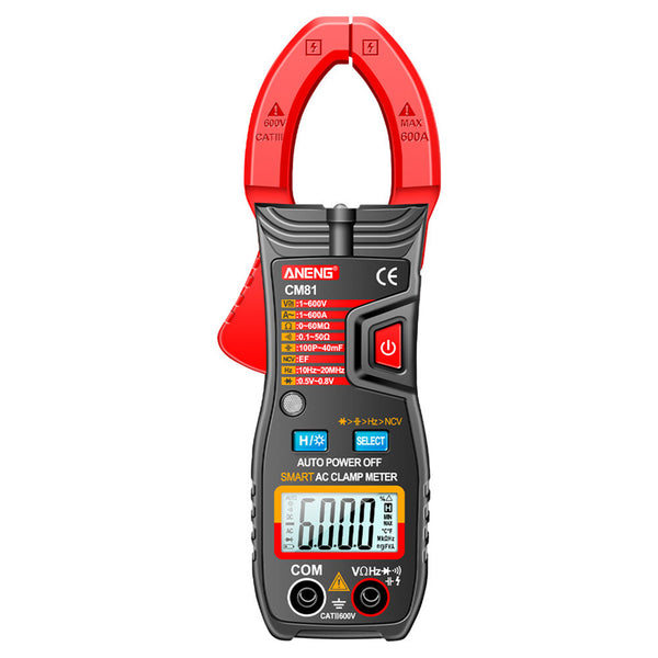 ANENG CM81 6000 Counts Auto Range NCV Digital Clamp Meter DC/AC Voltage Current Resistance Frequency Capacitance Tester