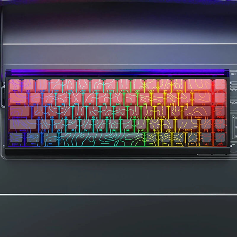 AULA Hero 68 HE Wired Mechanical Gaming Keyboard Hall Effect Magnetic Switch with Adjustable Actuation Rapid Trigger Mode 8K Hz Polling Rate 0.125ms Latency RGB Backlit Hot-swap 60% Layout  Keyboard