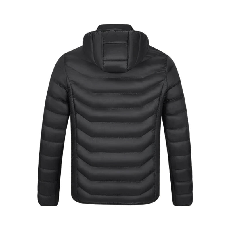 TENGOO HZ-23 23 Zones Heating Jacket Zipper Adjustable Size USB Charging Smart Thermal Warm Jacket Men's Heated Hooded Coat Outdoor Sportswear