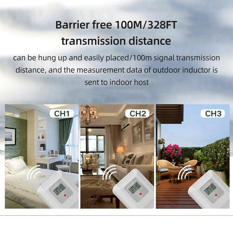 Tuya Wifi Wireless Weather Station Alarm Clock With 7.5 Inch Display / Atomic Clock / Weather Forecast / Outdoor Thermometer / Air Pressure / Moon Phase