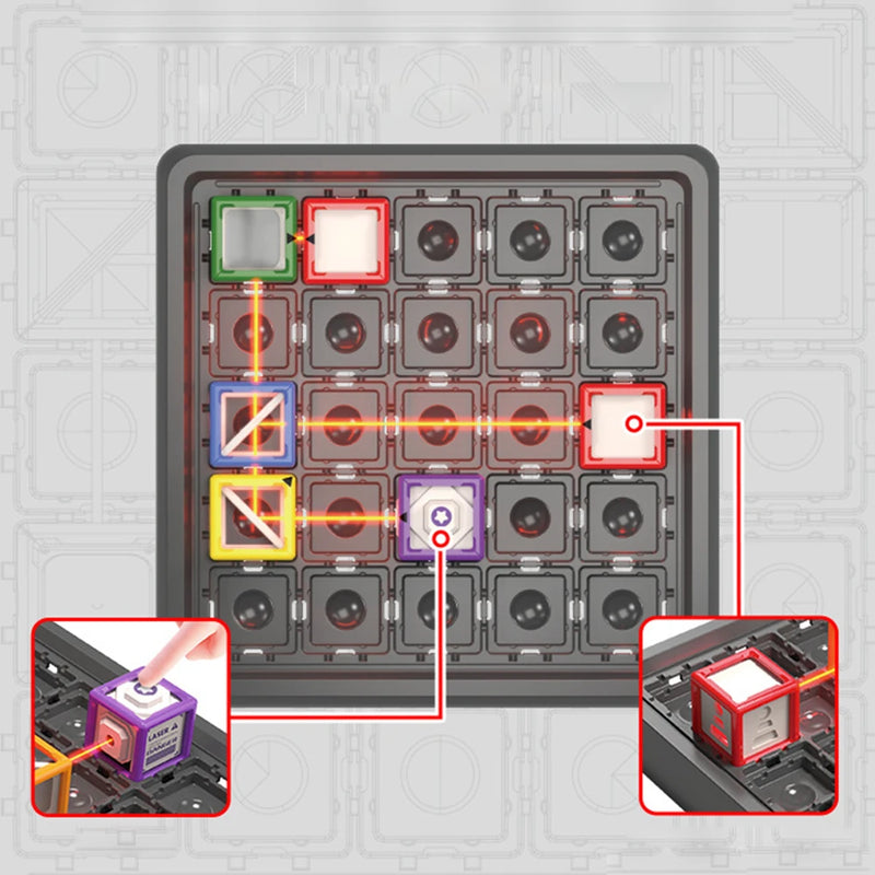 7071 Reasoning Laser Maze Beam-bending Thinking Game Building Blocks Cube Educational Reasoning Children's Desktop Toys