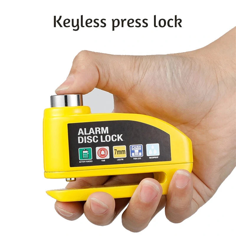BENGGOU Bicycle Disc Brake Lock 130dB Loud Alarm Anti-thief Protection Aluminum Alloy Waterproof Reminding Rope Lock for Bike Motorcycle