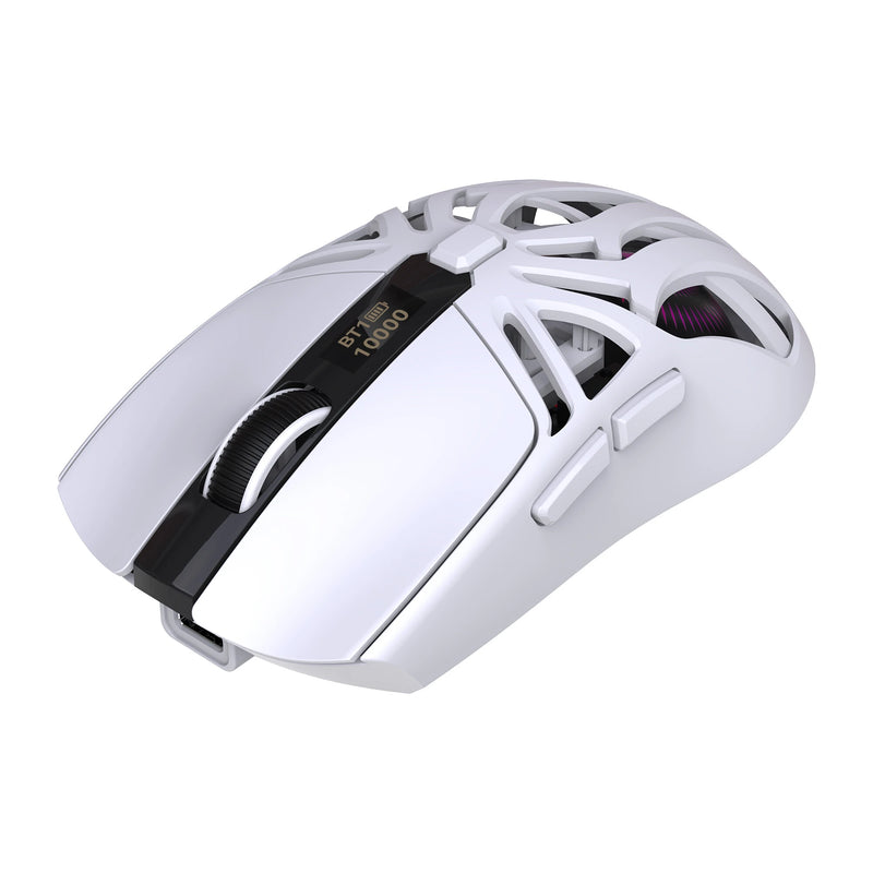 Tripe-Mode Wireless Gaming Mouse with Digital Screen 1200-10000DPI RGB 1KHz polling Rate Type-C Rechargeable Ergonomic Wireless/BT/Wired Macro Programmable