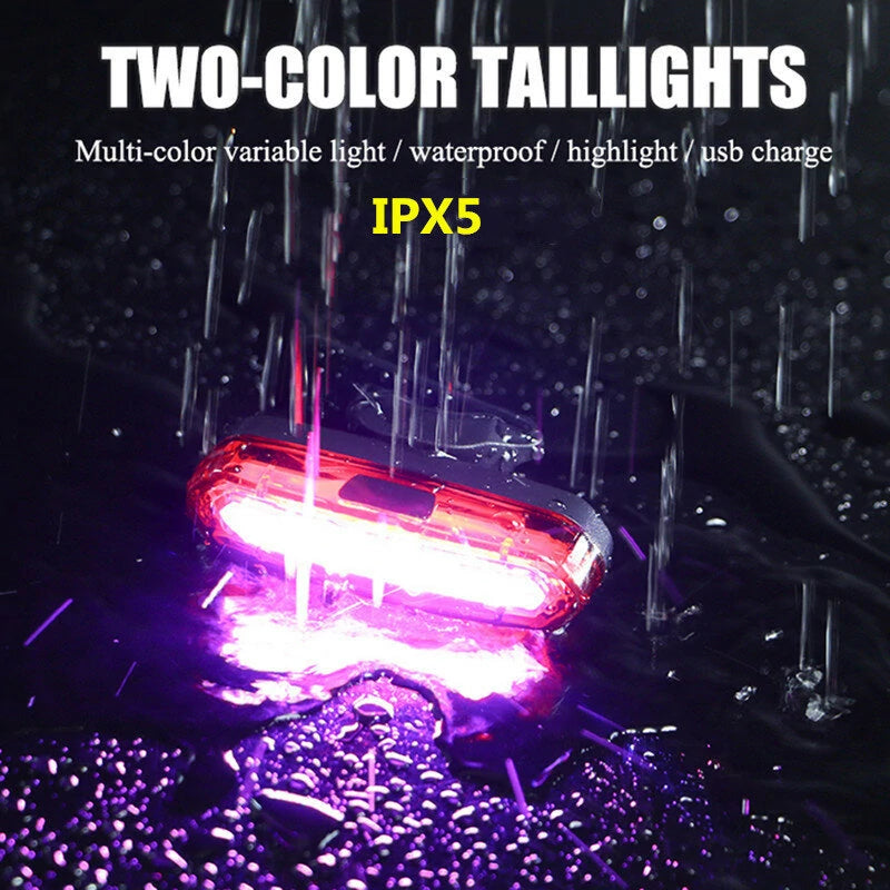 Bike Taillight 600mAh Battery 4 Light Modes USB-C Rechargeable IPX6 Waterproof Wear-resistant Lightweight Bicycle Rear Light for Night Cycling