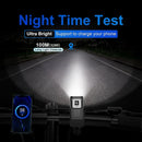 NATFIRE GTR60 OLED Display Bike Light 2000 Lumens 8 LEDs 10000mAh Battery USB Rechargeable IPX5 Waterproof Safety Lock Portable Flashlight for Cycling Hiking Camping