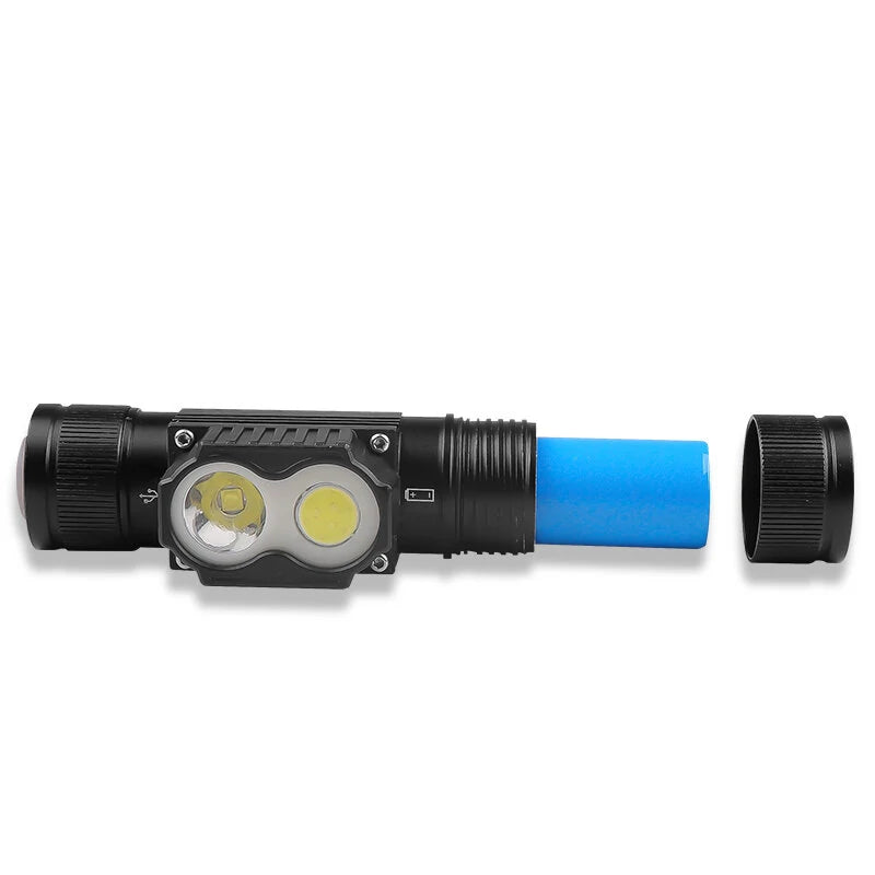 46G XTE+COB Outdoor Camping Headlamp 180LED Built in 800 mA 18650 Battery USB Rechargeable for Hiking Fishing Camping Waterproof Lamp Flashlight Headlamp