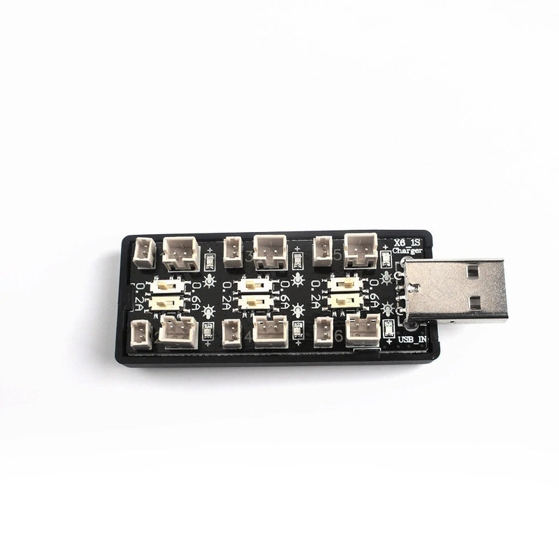 1S 6CH 4.35V LiHv Lipo Battery Charging Adapter Board 5V 2A USB PH1.25 PH2.0 Battery Charger Board for RC Toy Model Batteries