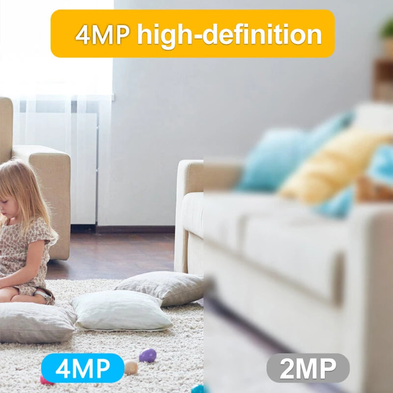 4MP 5G Dual Band Dual Lens WIFI Wireless Security Camera PTZ Panoramic View Color Night Vision AI Human Detection Eseecloud APP 2 Way Audio Indoor IP Camera