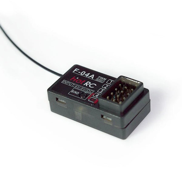 HOTRC F-04A 2.4GHz 4CH PWM Receiver Compatible with HT-5A HT-6A HT-8A HT-10 DS600 DS800 DS-4A DS-6A CT-6A CT-8A CT-6B CT-8B Radio Transmitter for RC Car Boat Aircraft Tank