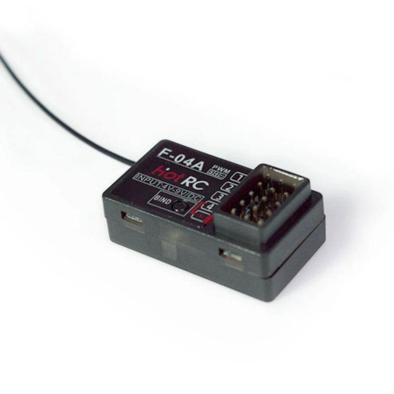 HOTRC F-04A 2.4GHz 4CH PWM Receiver Compatible with HT-5A HT-6A HT-8A HT-10 DS600 DS800 DS-4A DS-6A CT-6A CT-8A CT-6B CT-8B Radio Transmitter for RC Car Boat Aircraft Tank
