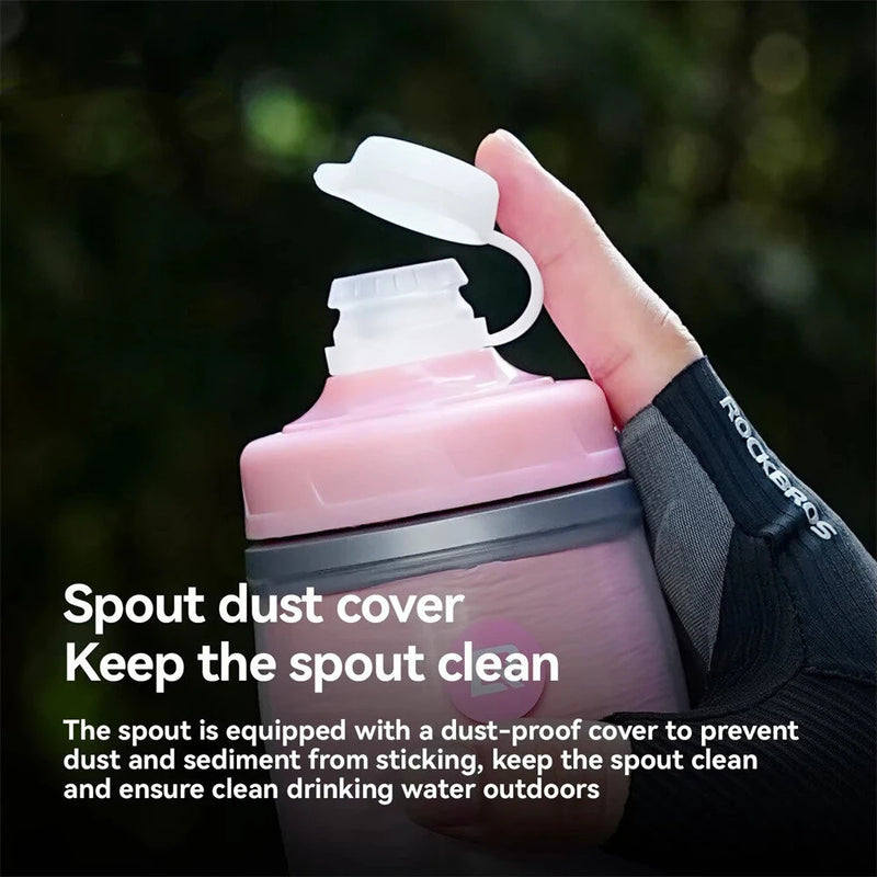 ROCKBROS 620ML Bike Water Bottle Cold-retaining Insulated Thermal Squeeze Cycling Kettle for Gym Running Outdoor Sports