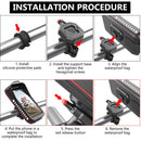 XANES Bicycle Mobile Phone Holder for 4.7-7.0 inches Universal Waterproof Shock Absorber Multi-Functional Storage Bag Handlebar Stand for Outdoor MTB Motorcycle Navigation Riding