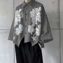 INCERUN Men Flowers Print Loose Fit Long Sleeve Shirts Casual Daily Large Size Lapel Tops for Men S-5XL