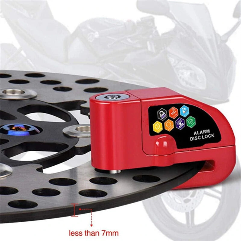 ROBESBON Bicycle Disc Brake Lock 110dB Loud Alarm Anti-thief Protection Aluminum Alloy Waterproof Reminding Rope Lock for Bike Motorcycle