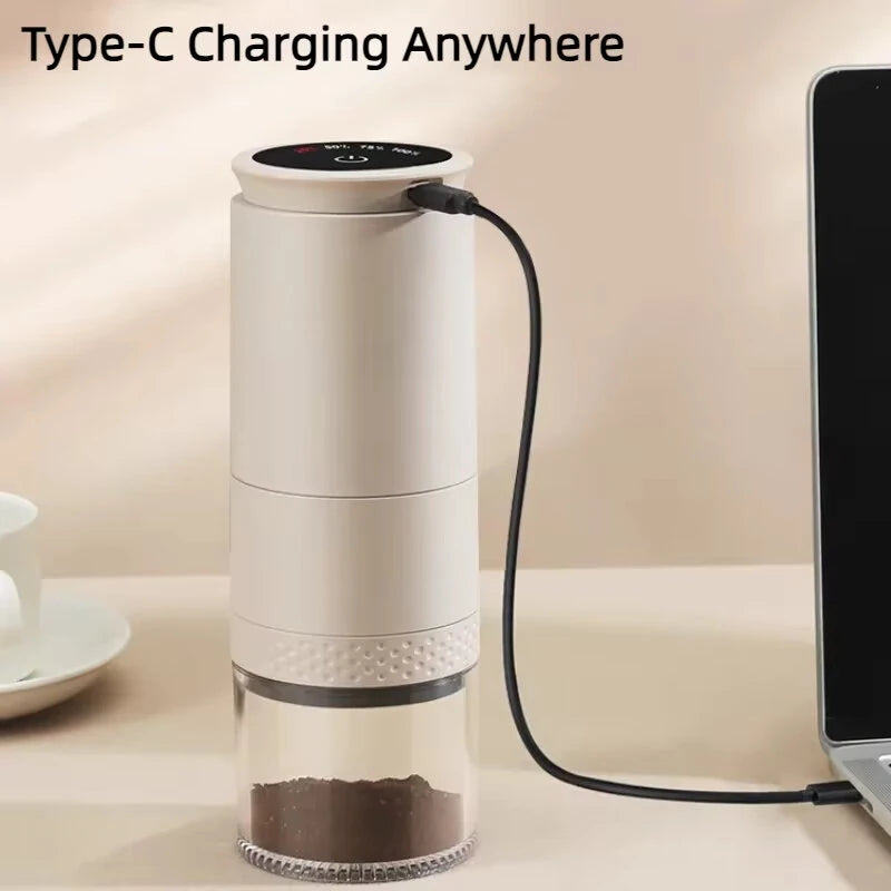 1500mAh Electric Coffee Grinder Ceramic Grinding Core Conical Coffee LED Touch Screen Burr Grinder Externally Adjustable Bean Grinding Machine Kaffe Bohnen Grinder