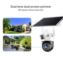 V380 Dual-Lens 4MP Solar Wireless WIFI IP Camera Outdoor 200MP+200MP 360-Degree View IP66 Waterproof Two-Way Audio PIR Motion Detection WiFi Security