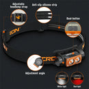 NICRON H15T 500LM High Brightness Headlamp Spot/Flood Double-Swich LED Flashlight LED Light Portable Waterproof Dual-Fuel Headlamp