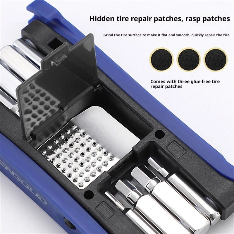 BENGGUO Bike Multi Mini Folding Repair Tool Portable Chain Splitter Cutter HexSpoke Wrench Screwdriver Multitool Portable Tire Repair Tool