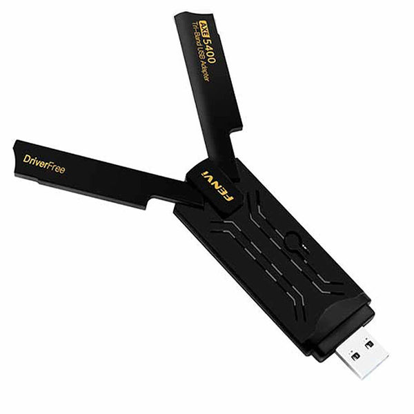 FENVI AX5400 WiFi 6E USB Adapter Dongle Tri Band 2.4G/5G/6GHz USB3.0 WiFi 6 Network Card with 2*2dBi Antenna for Laptop Win10/11 Driver Free