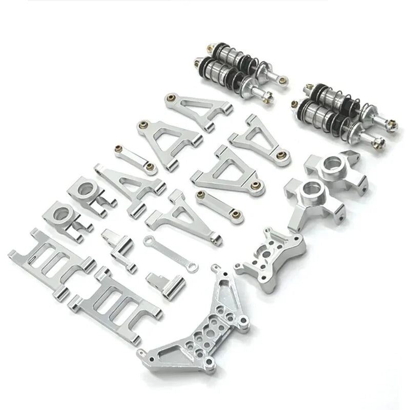 Upgrade Parts For MJX 14301 14302 14303 Metal Suspension Arm Steering Cup Shock Absorber Steering Assembly Shock Tower Set 1/14 RC Car Parts