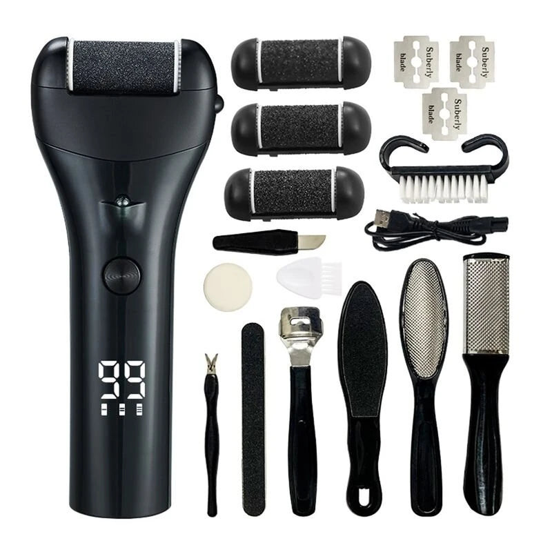 Rechargeable Electric Foot Callus Remover with USB Charging 3-Speed Digital Display Gentle Callus Remover Smooth Feet Tool For Home Use