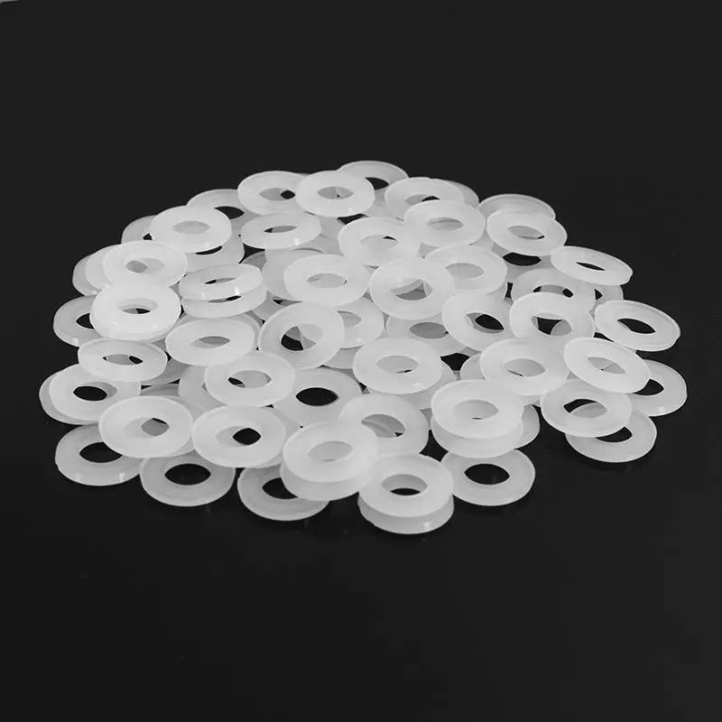 Suleve MXNW2 100pcs M2 M3 M4 M5 White Nylon Flat Washer Gasket Thickness 1mm