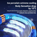 1800mAh Portable Hanging Neck Fan  Top Version  Battery Display Colorful Breathing Light Portable Halterneck Fan USB Handheld Silent Multi-function Bladeless Mini Electric Fan