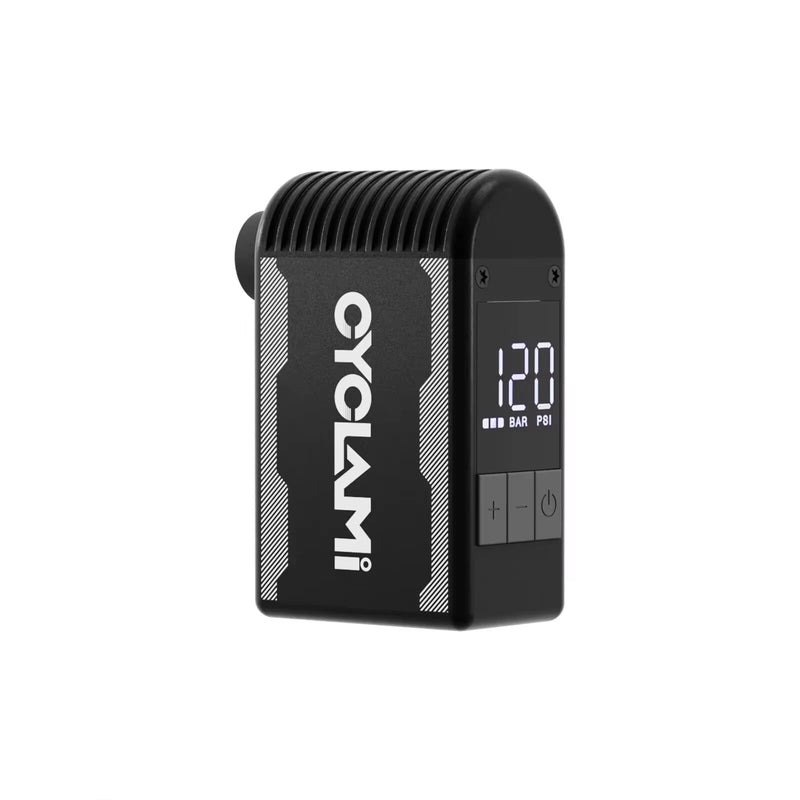 CYCLAMI A2S Mini Smart Electric Bike Pump 120 PSI Digital Display Auto-Stop 500mAh Battery Type-C Fast Charging Lightweight Portable for Presta Schrader Valves MTB Road Cycling