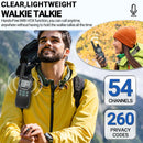 2PCS Baofeng GM-T8 Walkie Talkie 54 GMRS Channels 11 NOAA Weather Alerts 260 Privacy Codes Long Range 1500mAh Rechargeable Battery US Plug Portable Outdoor Communication