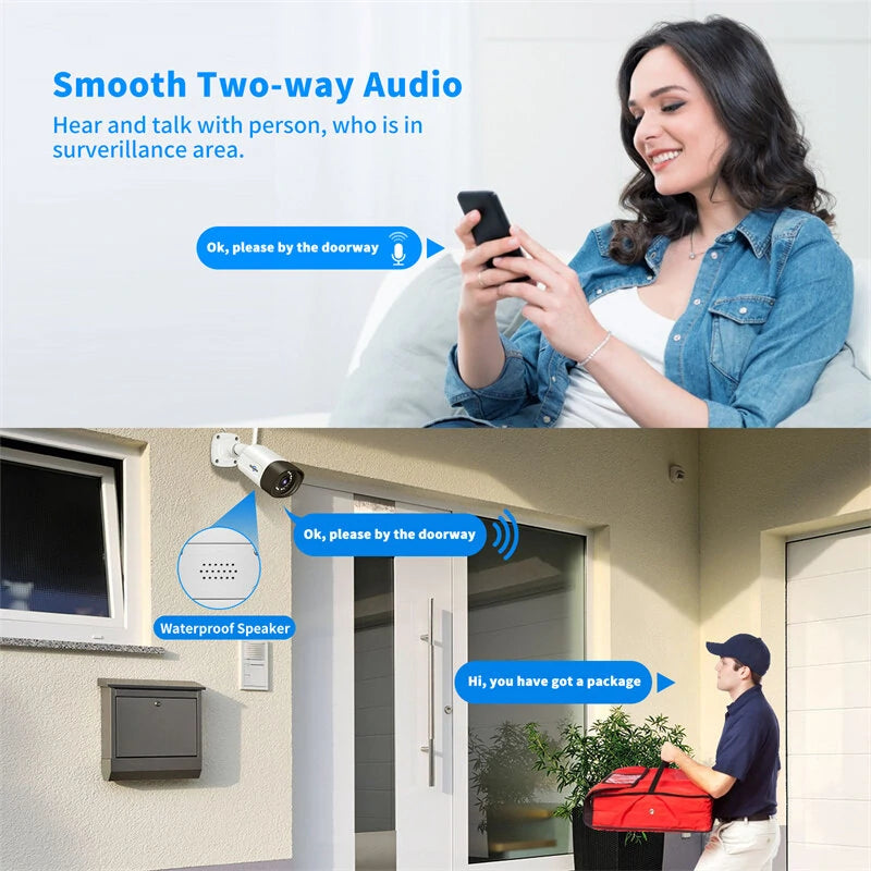 Hiseeu TZ-HB315 5MP Wireless IP Camera Outdoor Waterproof CCTV WiFi Surveillance Security Camera Night Vision Two-way Audio P2P for Eseecloud Wireless System