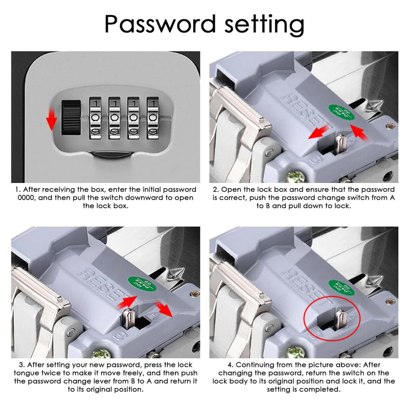 Wall Mounted Key Box Key Safe Key Cabinet for Outdoor Use with Key Storage Safe Waterproof Box with Key Lock for Home Garage