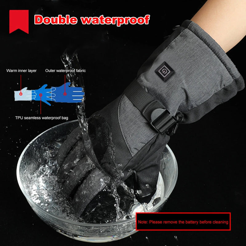 TENGOO 1 Pair Uniex Electric Heated Gloves Phone Tablet Touchable 7.4V DC Charging Waterproof Winter Keep Warm for Outdoor Sports