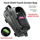 ROCKBROS Bicycle Bag 1.7L Frame Front Tube Cycling Bike Phone Mount Bag Waterproof Phone Case Holder 6.8 Inches Touchscreen Bag Accessories