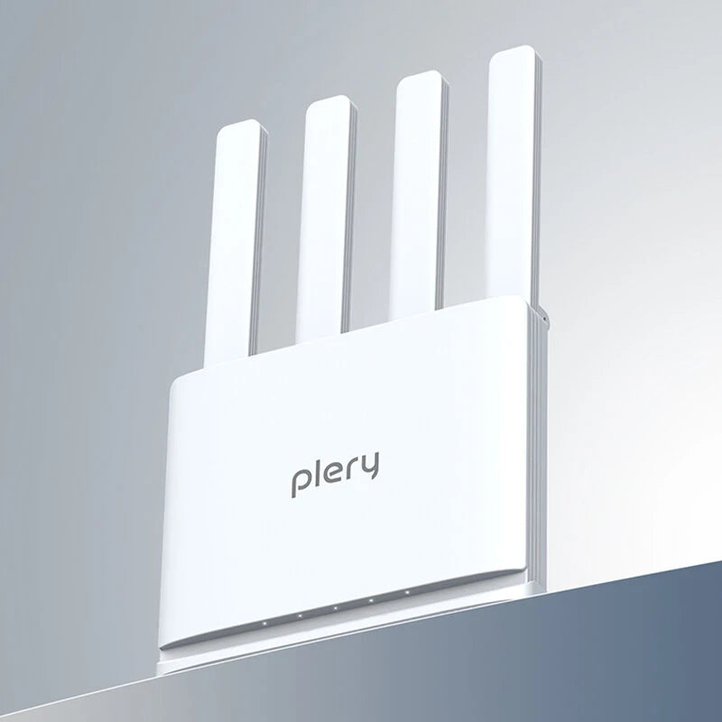 PLERY R605 4G LTE WiFi Router with Nano SIM Card Slot 300Mbps 4 External Antennas Booster 2.4G WiFi6 Repeater Long Range WiFi Extender