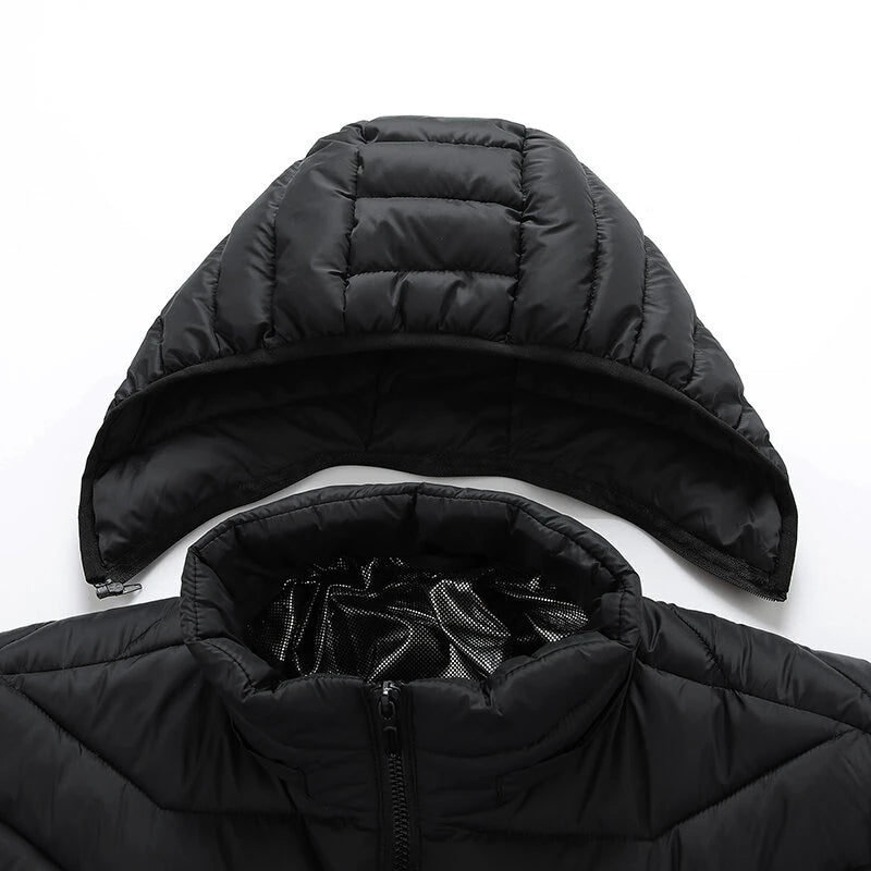 TENGOO HJ-09A 9 Areas Heating Jacket USB Winter Outdoor Electric Heated Jackets Warm Sports Thermal Coat Clothing Heatable Cotton jacket