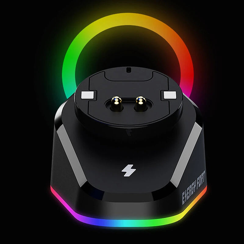Wireless Magnetic Mouse Charging Dock with Dual USB Port RGB Light Charger Base for Logitech GPW/GProX/G502/X/G903