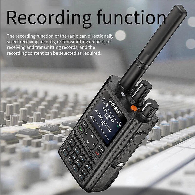 ABBREE DM-F8 GPS DMR UV Dual-Band Digital Walkie Talkie 5W High-power 4000 Channels 2800mAh Voice Recording Two Way Radio