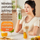 450ML Small Portable Multi-function Juicer Cordless Electric Juicing Cup with Removable Straw Strong 6-Blade Precision Steel Blade